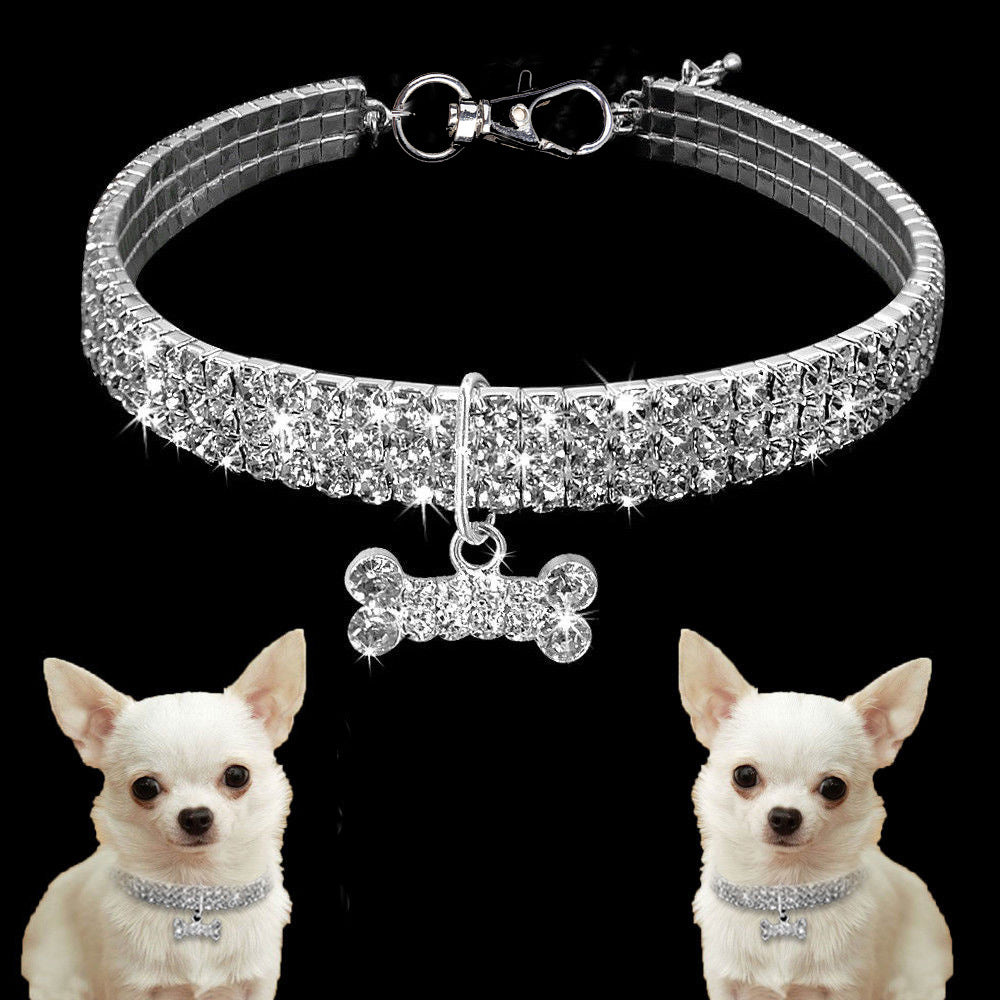 Rhinestone Crystal Collar for Small or Medium Dogs and Cats | Confetti Living