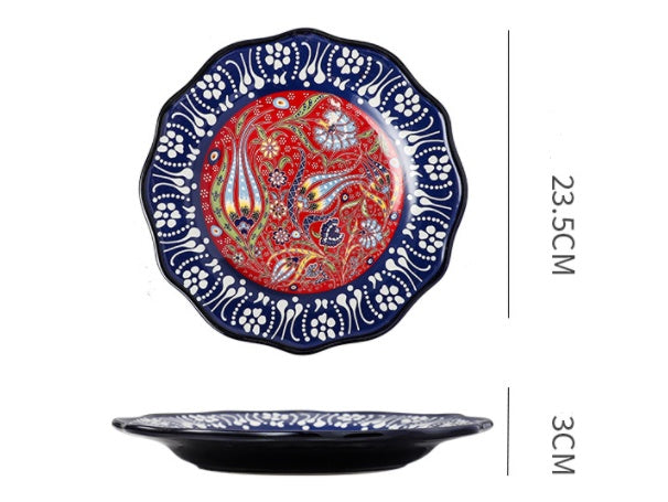 Bohemiam Glazed Ceramic Serving Plates