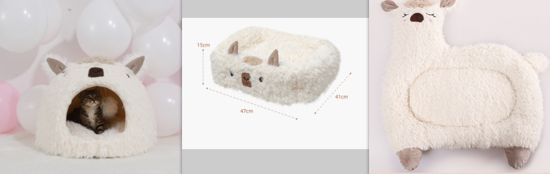 Alpaca Plush Pet Bed for Dogs and Cats