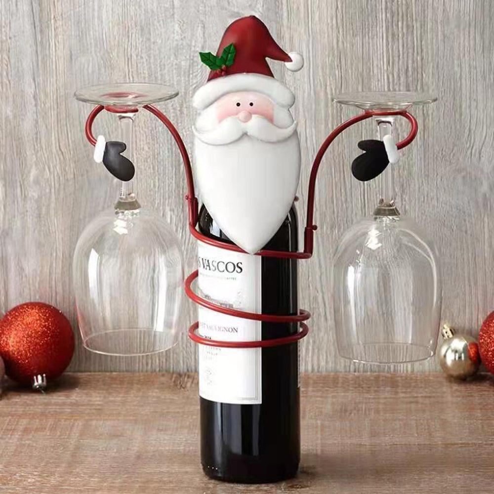 Christmas Decoration Wine Glass Holder Santa Face | Confetti Living