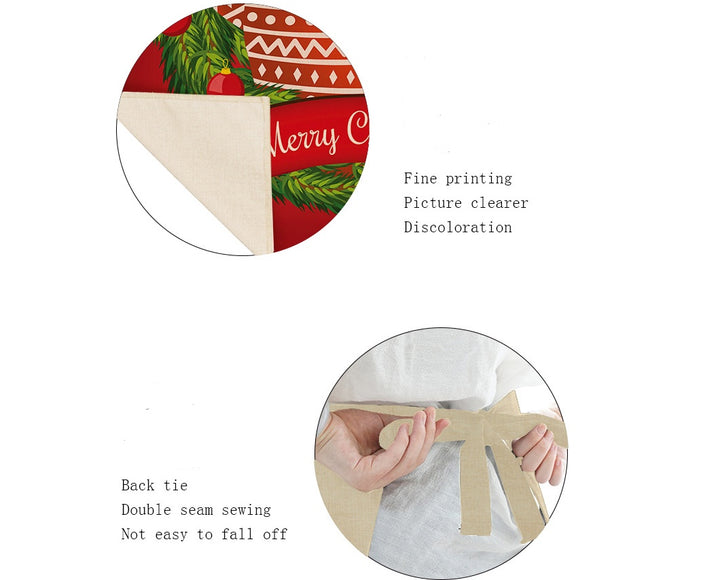 Christmas Design Kitchen Aprons showing details | Confetti Living