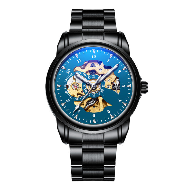 Men's Leather Waterproof Mechanical Watch