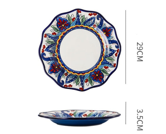 Bohemiam Glazed Ceramic Serving Plates