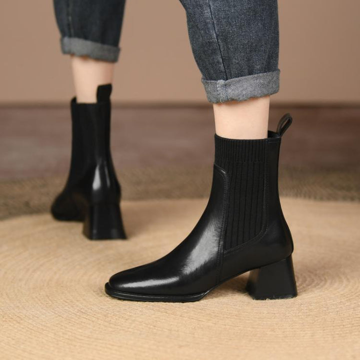 Womens French Vintage Chunky Heel Ankle Boots | Confetti Living