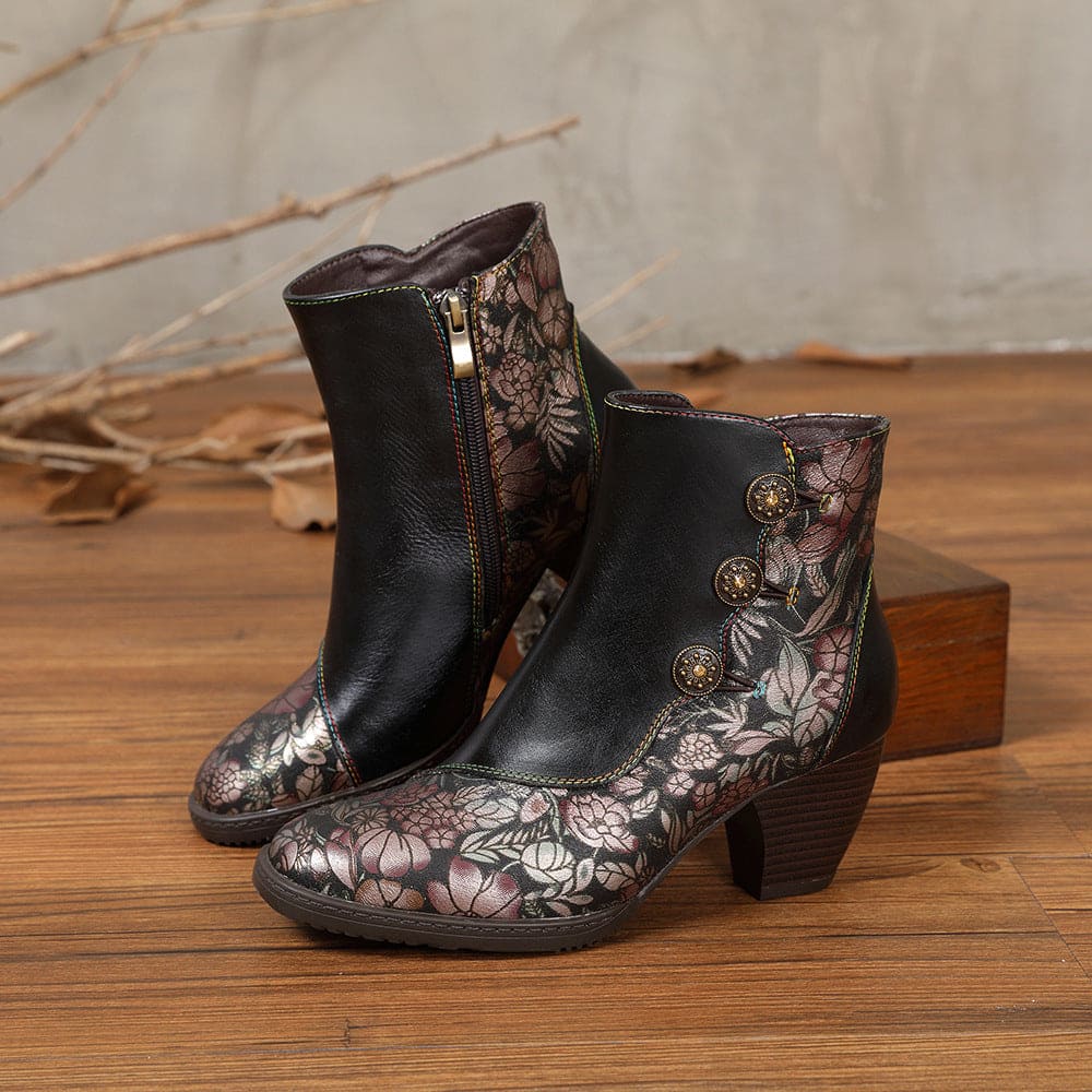 Women's Retro Flower Fashion Boots | Confetti Living