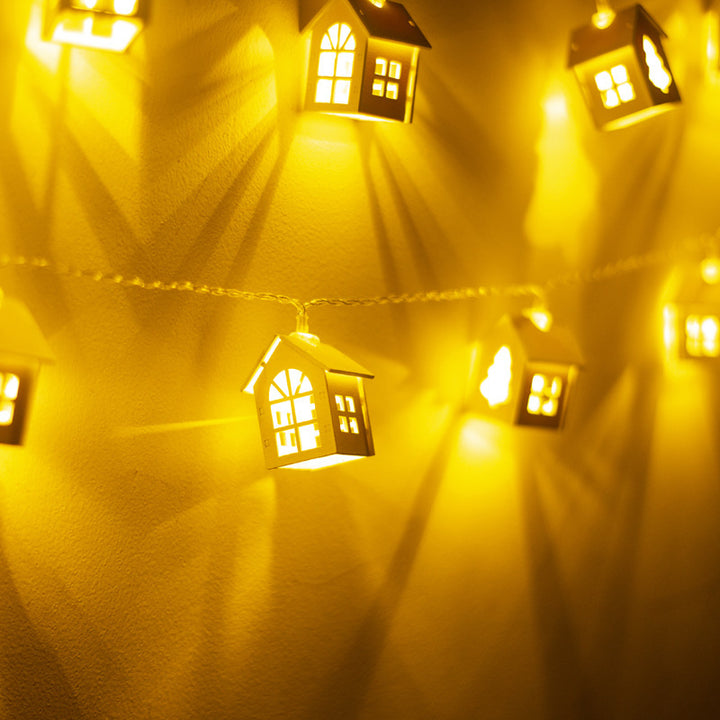 Christmas House Shape LED Flashing String Lights | Confetti Living