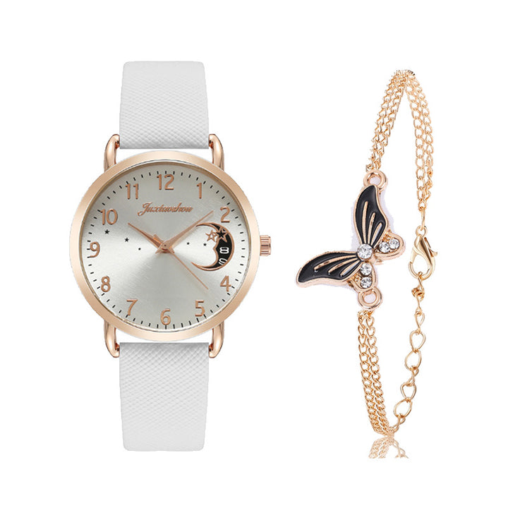 Women's Stylish Quartz Watch and Bracelet Set