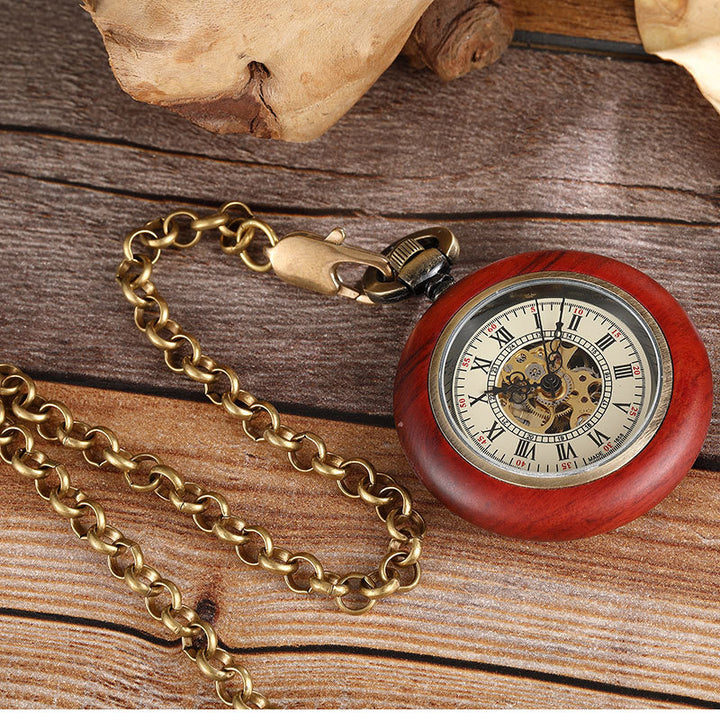 Antique Red Copper and Wood Mechanical Pocket Watch | Confetti Living