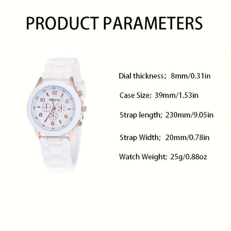 Women's Classic Leather Strap Watch and Jewellery Set | Confetti Living