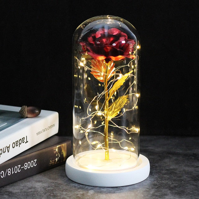 Rose Lamp with Glass Dome