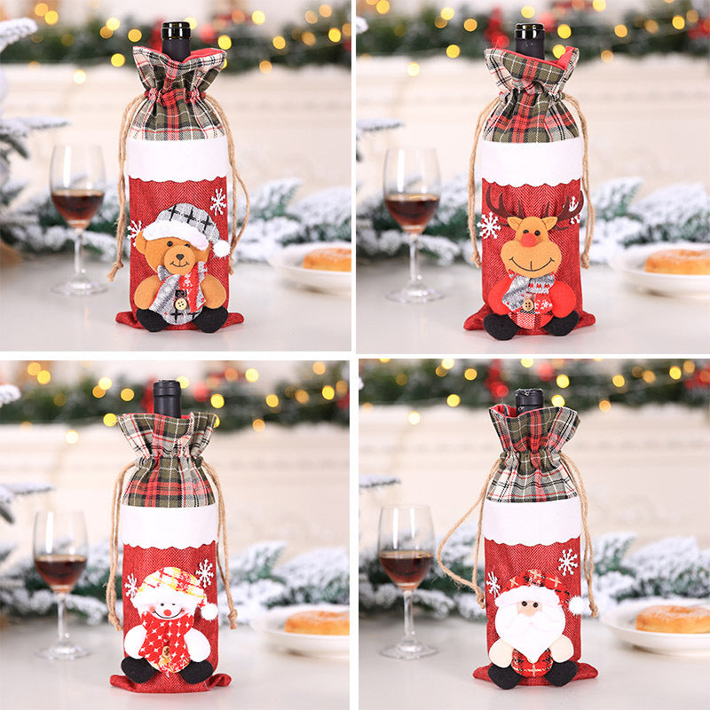 Christmas Wine Bottle Covers Showing Wine Bags | Confetti Living