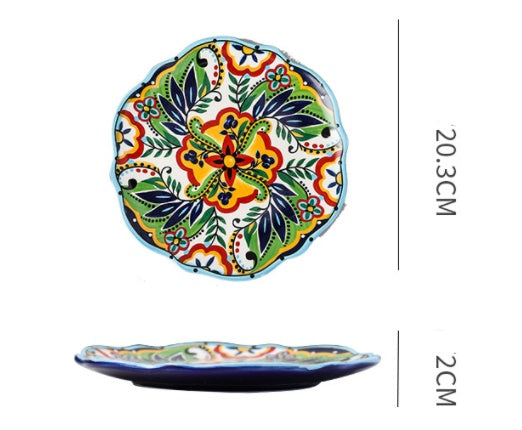 Bohemiam Glazed Ceramic Serving Plates