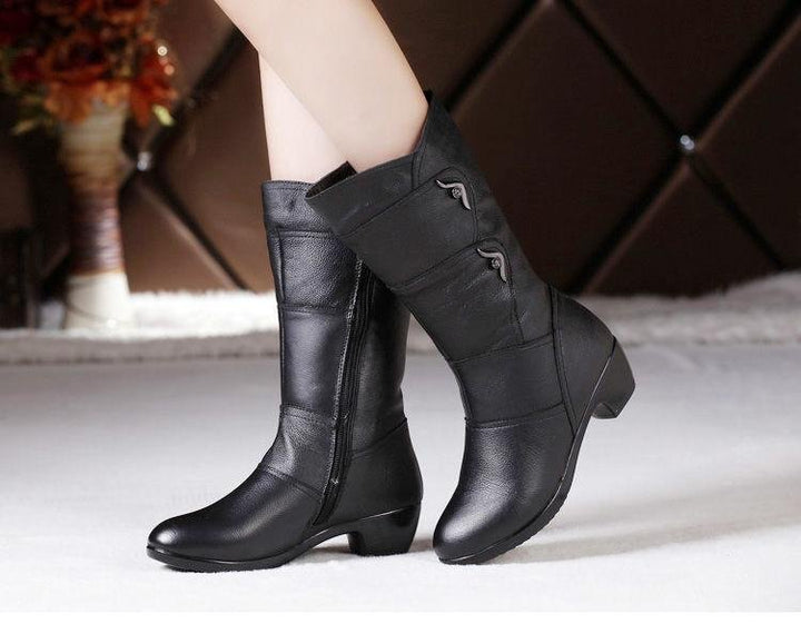 Women's Fashion Velvet Padded High Boots