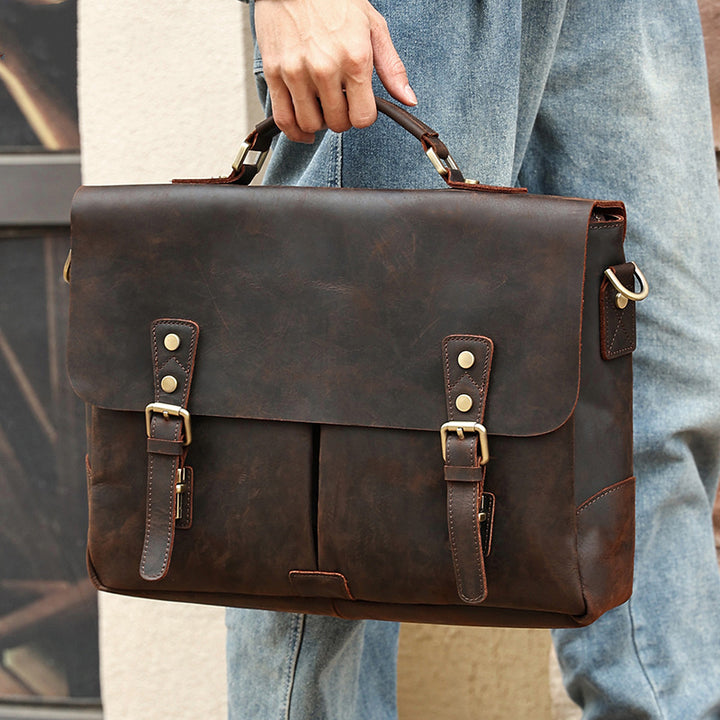 Men's Genuine Leather Men's Messenger Bag | Confetti Living