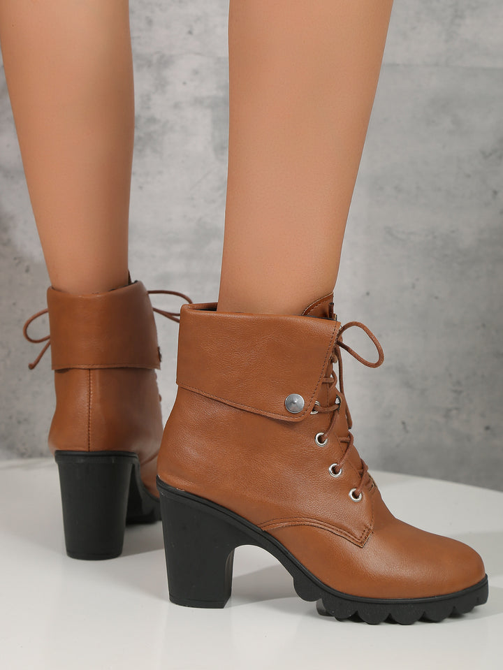 Women's High Heel Lace-up Ankle Boots
