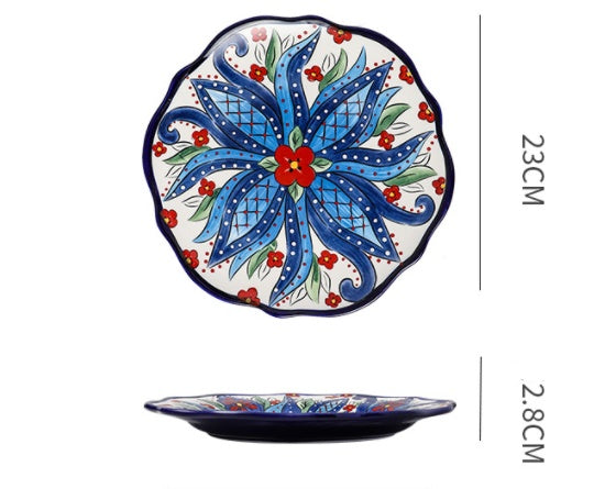 Bohemiam Glazed Ceramic Serving Plates