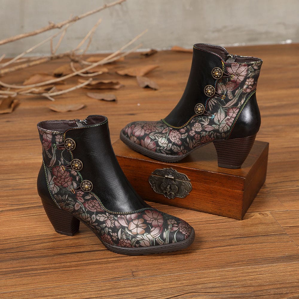 Women's Retro Flower Fashion Boots | Confetti Living