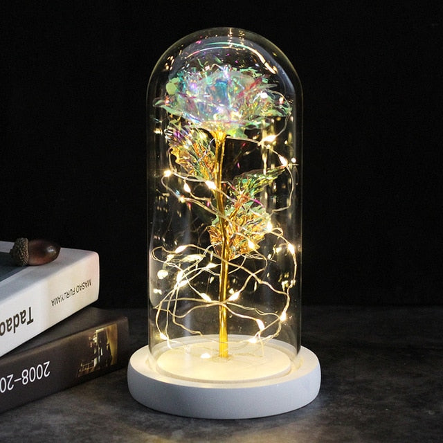 Rose Lamp with Glass Dome