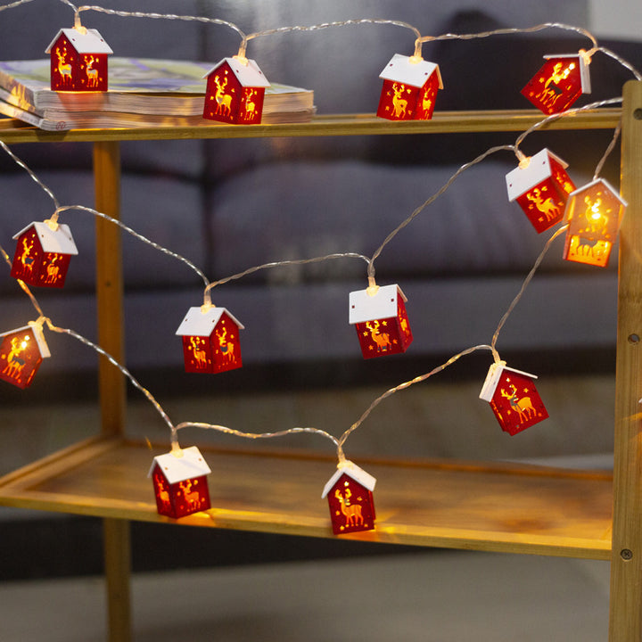 Christmas House Shape LED Flashing String Lights | Confetti Living