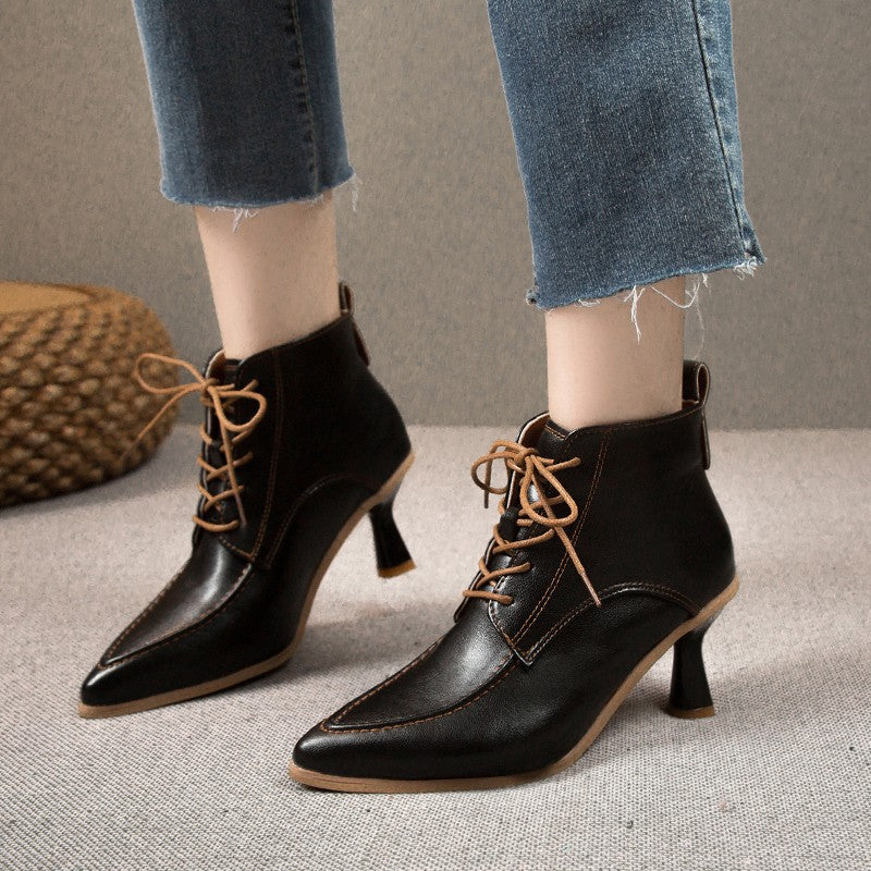 Women's French Retro Stiletto Heel Pointed Ankle Boots | Confetti Living