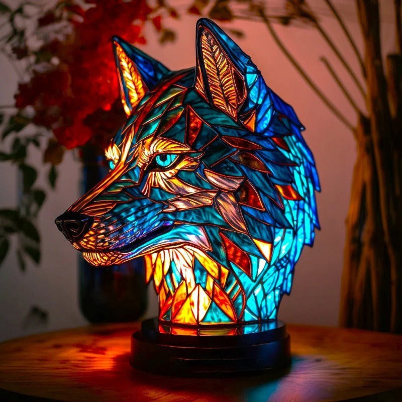 Animal Series Coloured 3D Desk Lamp Wolf |Confetti Living