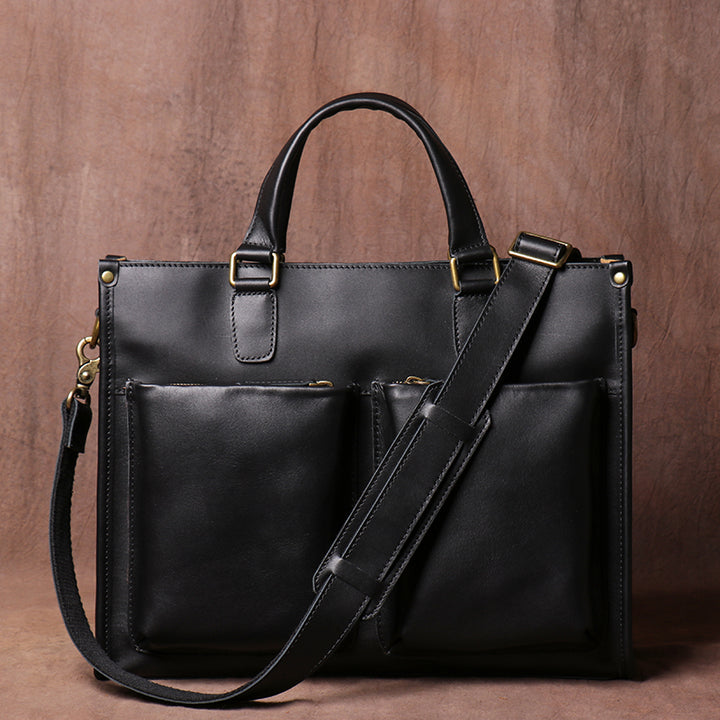 Vintage Cowhide Men's Handbag Business Briefcase | Confetti Living