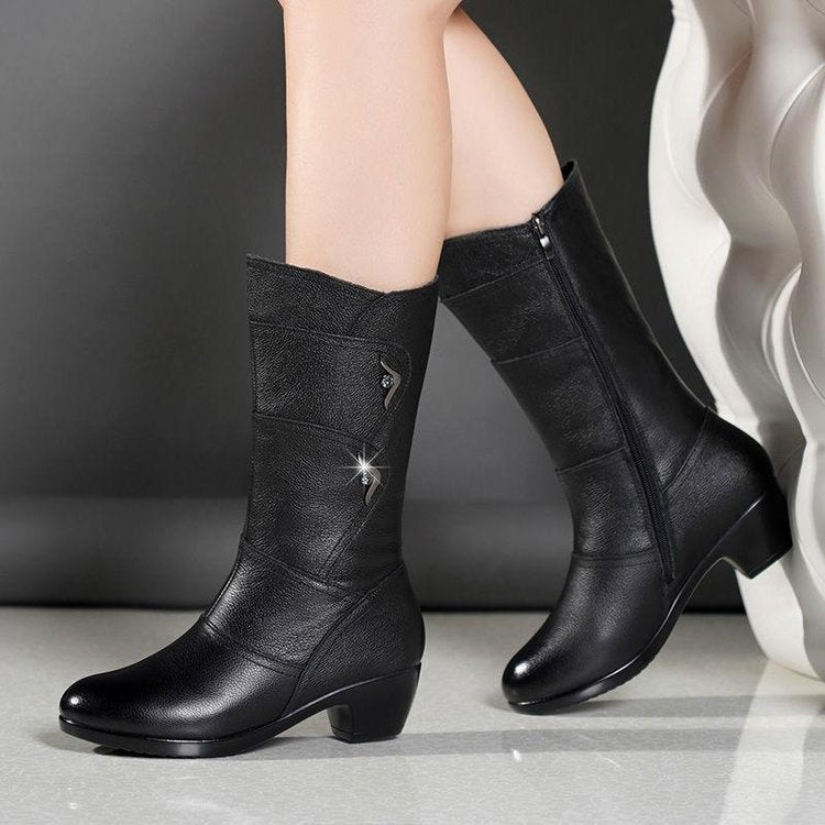 Women's Fashion Velvet Padded High Boots | Confetti Living
