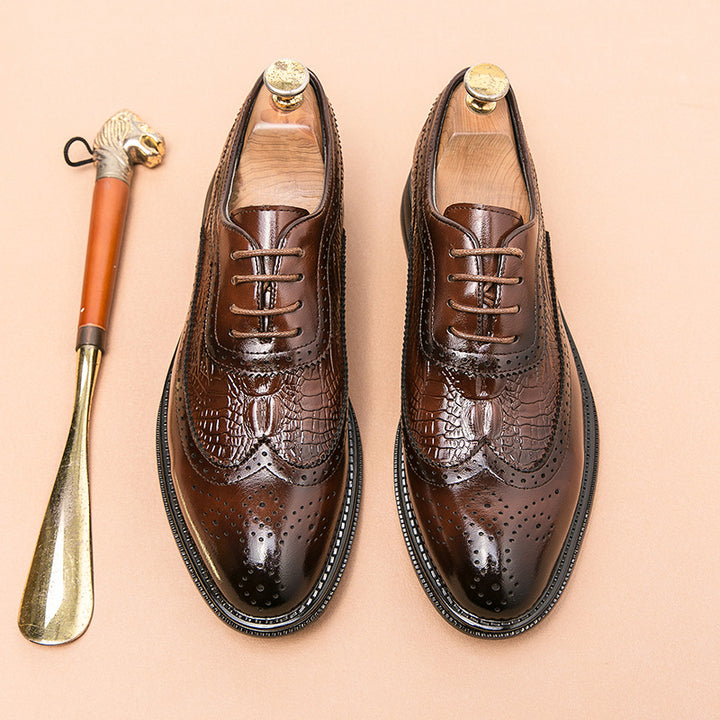 Men's British Dress Crocodile Oxford Shoes | Confetti Living