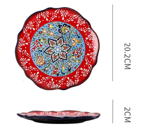 Bohemiam Glazed Ceramic Serving Plates