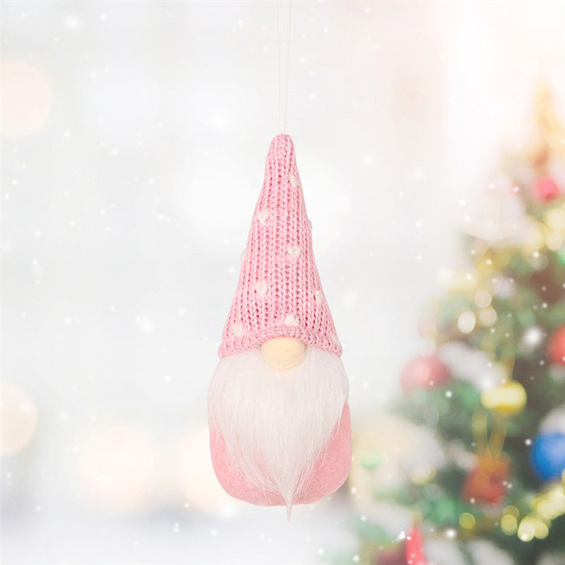 Christmas Decorations Knitted Small Elf Tree Ornaments showing a Pink Style | Confetti Living