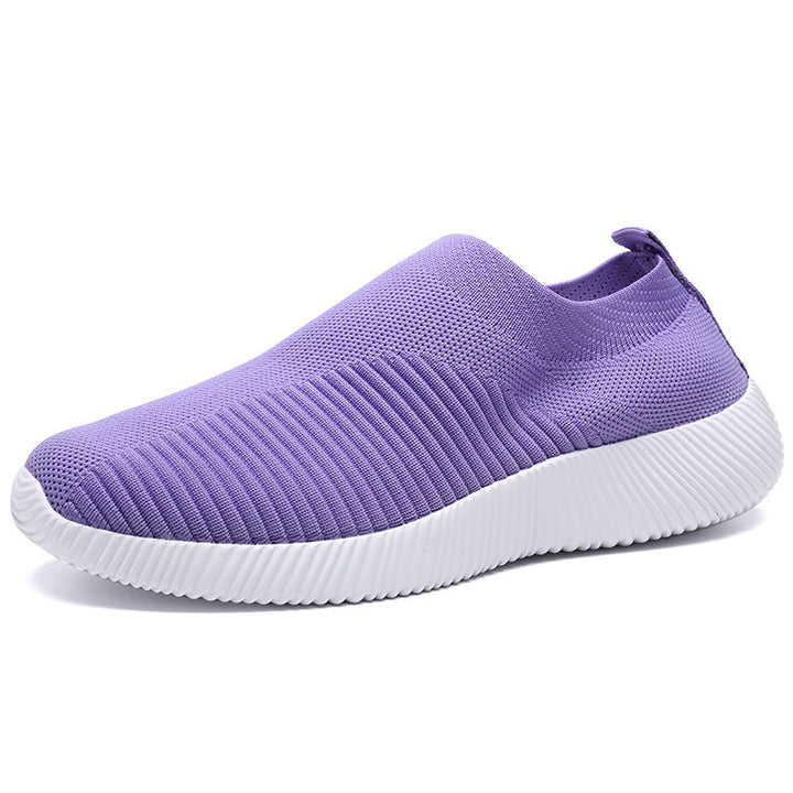 Women's Stretch Mesh Flat Shoes in Purple | Confetti Living