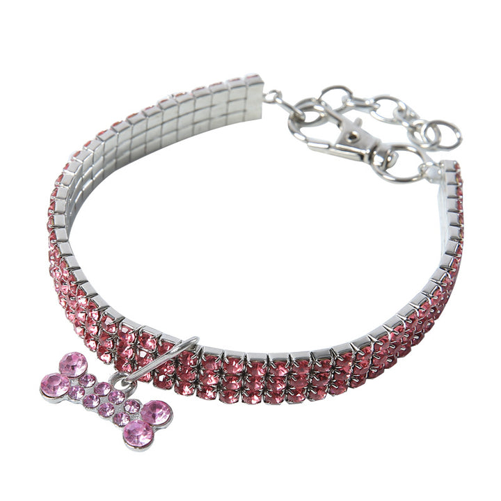 Rhinestone Crystal Collar for Small or Medium Dogs and Cats