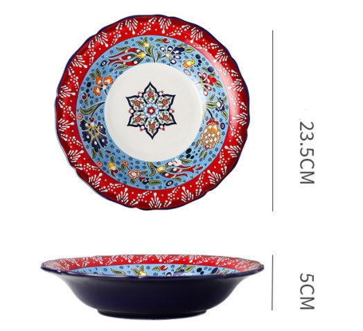 Bohemiam Glazed Ceramic Serving Plates