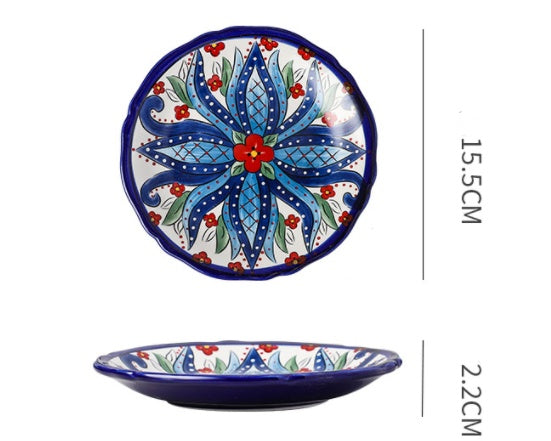 Bohemiam Glazed Ceramic Serving Plates