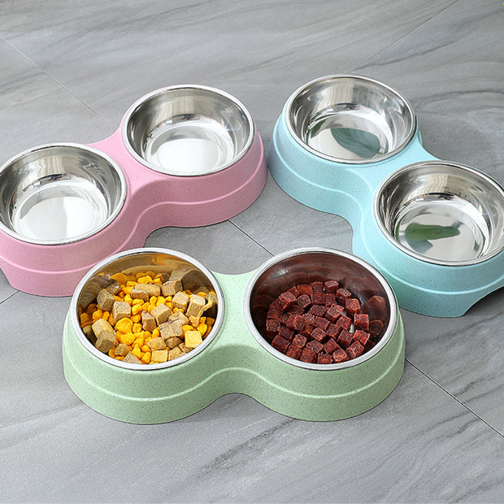 Double Pet Bowls Food and Water Feeder Stainless Steel | Confetti Living