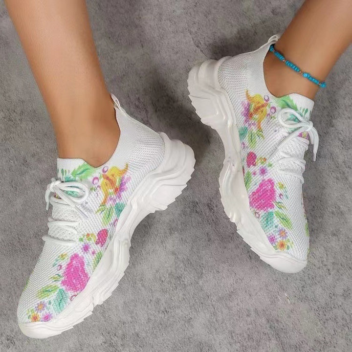 Women's Printed Flowers Casual Running Shoes | Confetti Living