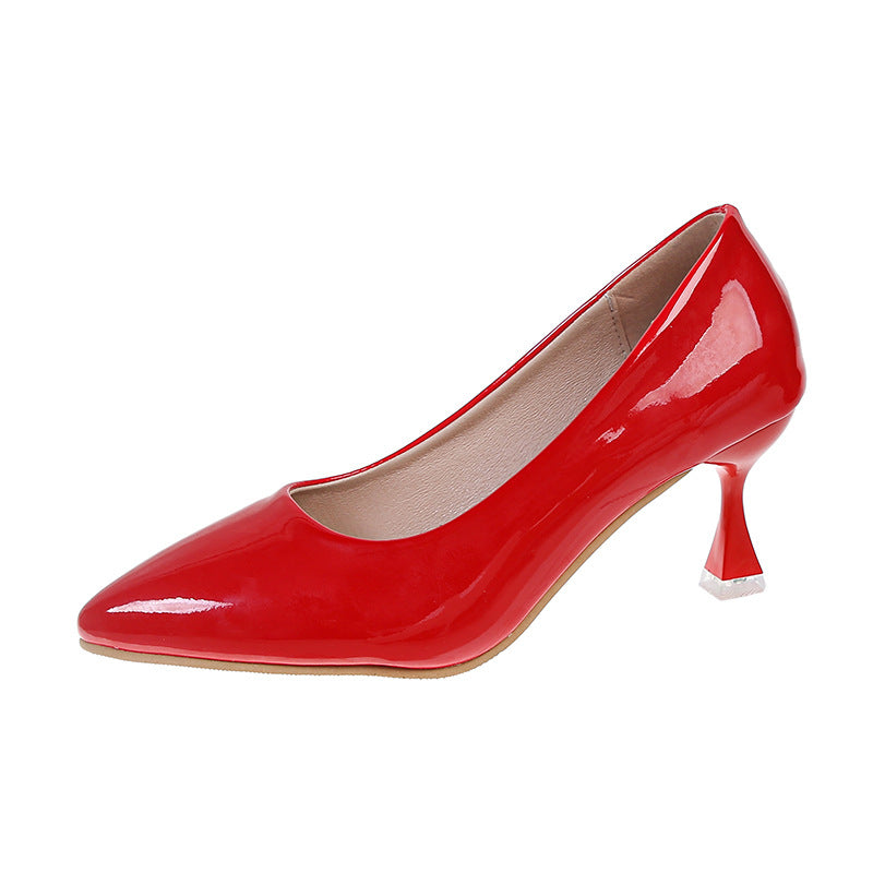 Women's Patent Leather Pointed High Heels | Confetti Living