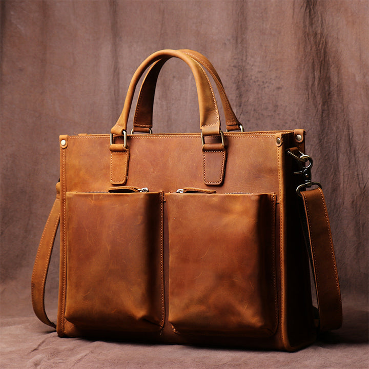 Vintage Cowhide Men's Handbag Business Briefcase | Confetti Living