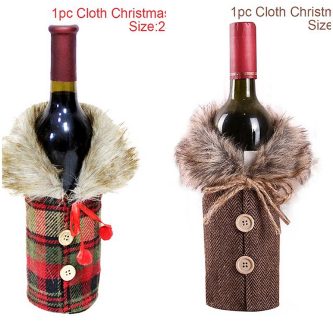 Christmas Wine Bottle Covers Showing Wine Bag Coats | Confetti Living