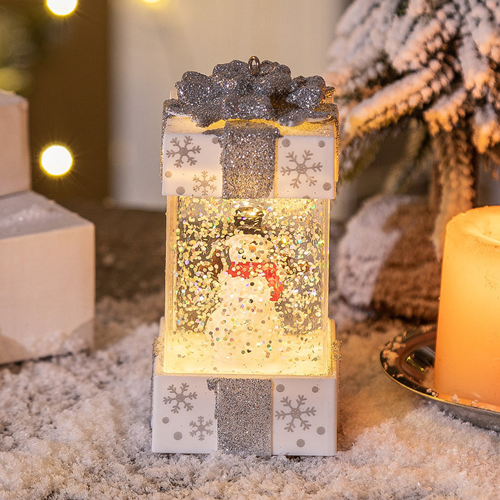 Christmas Decorations Crystal Gift Box Lights showing Snowman Style 1 | Confetti Living