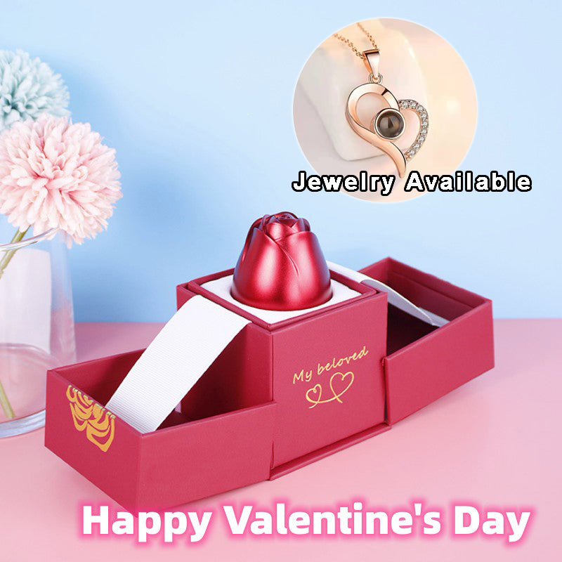 Metal Rose Jewellery Gift Box with Necklace | Confetti Living