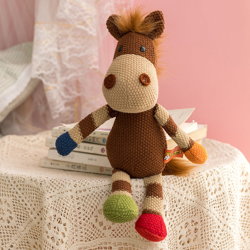 Woollen Stuffed Animal Dolls showing Brown Donkey | Confetti Living