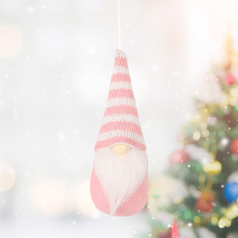 Christmas Decorations Knitted Small Elf Tree Ornaments showing a Pink Style | Confetti Living