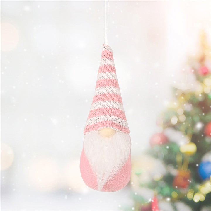 Christmas Decorations Knitted Small Elf Tree Ornaments showing a Pink Style | Confetti Living