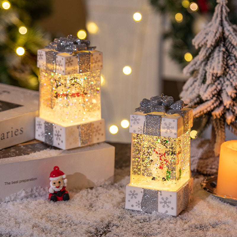 Christmas Decorations Crystal Gift Box Lights showing Snowman Styles | Confetti Living