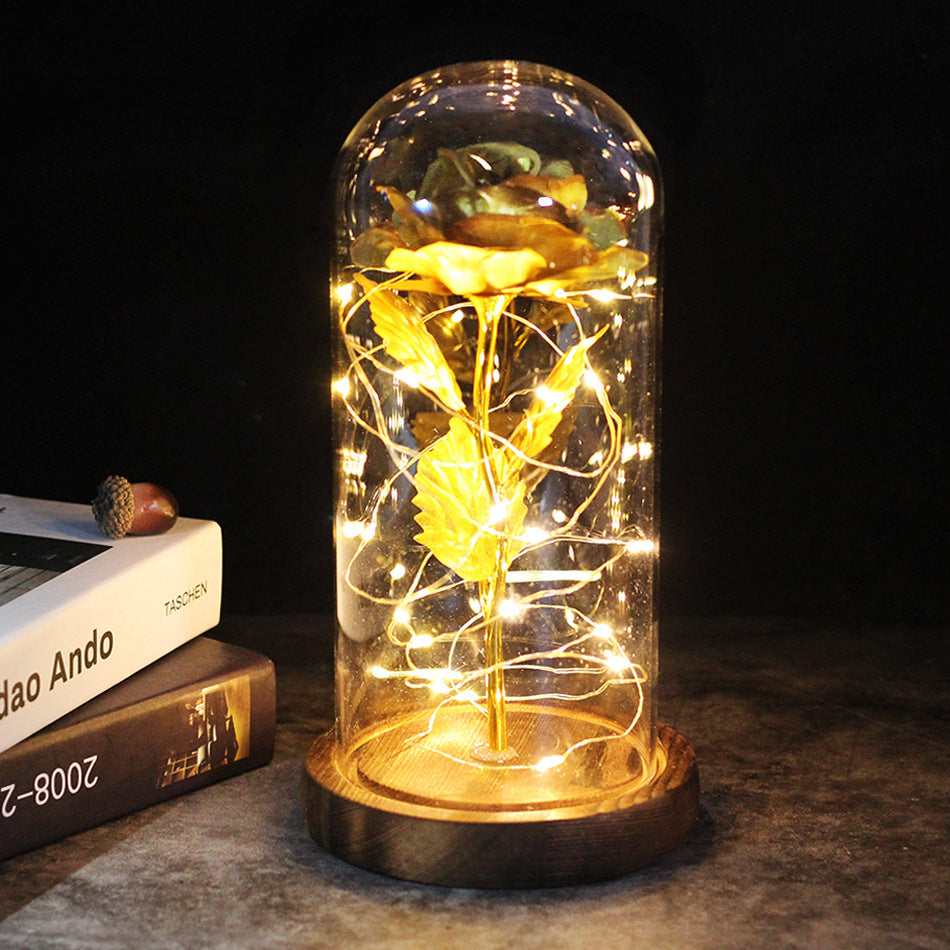 Rose Lamp with Glass Dome