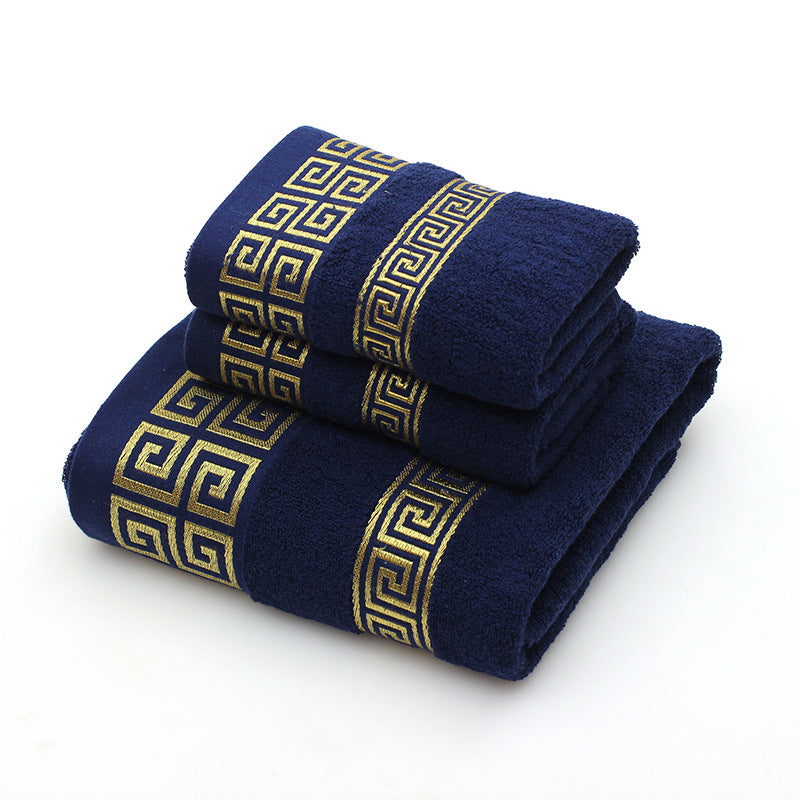 Bath Towels Three-Piece Set in Dark Blue | Confetti Living