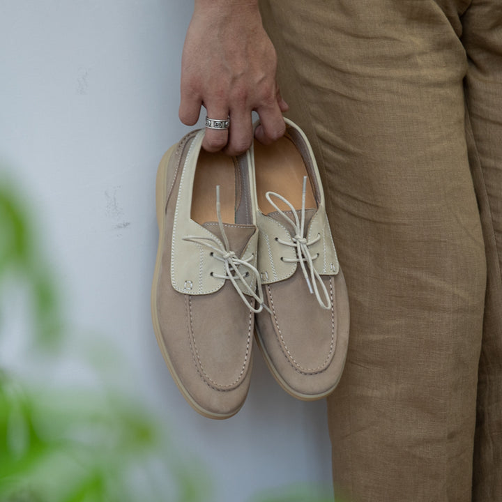 Mens Vintage Suede Sailing Shoes | Confetti Living