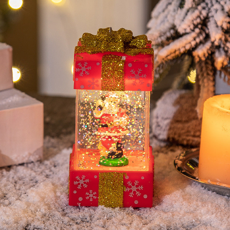 Christmas Decorations Crystal Gift Box Lights showing santa | Confetti Living