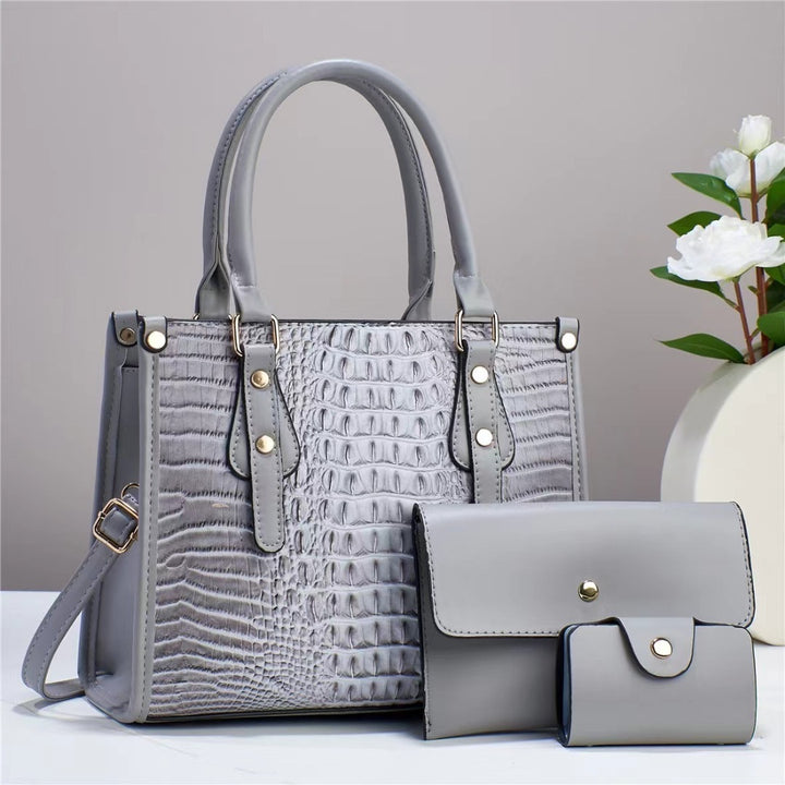 Women's Contrast Colour Three-piece Handbag Set